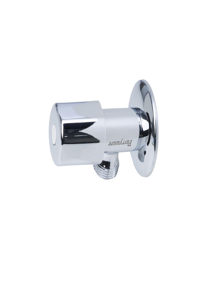 PARRYWARE Flow Series Wall Mounted Angle Cock/Valve (Chrome) | Center Lever, Brass Body, with Wall Flange | Angle Valve for Bathroom, Toilet, Home | T9913A1 - Image 4